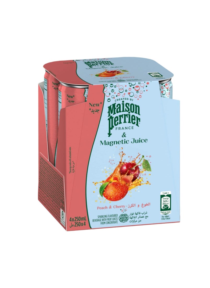 Maison Perrier Magnetic Juice Peach & Cherry 4x250ml 