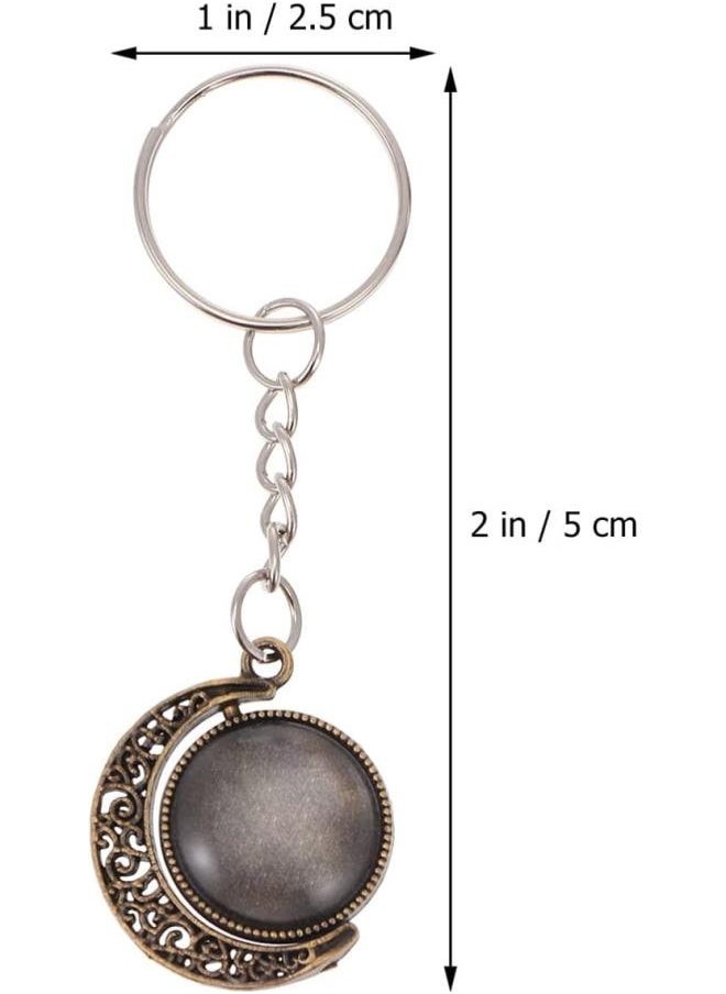 WYBOT - 24pcs Pendant Trays Round Blank Bezel Tray with 24 Glass Cabochons Keychain Ring Charm for DIY Craft Jewelry Making Material - Image 1