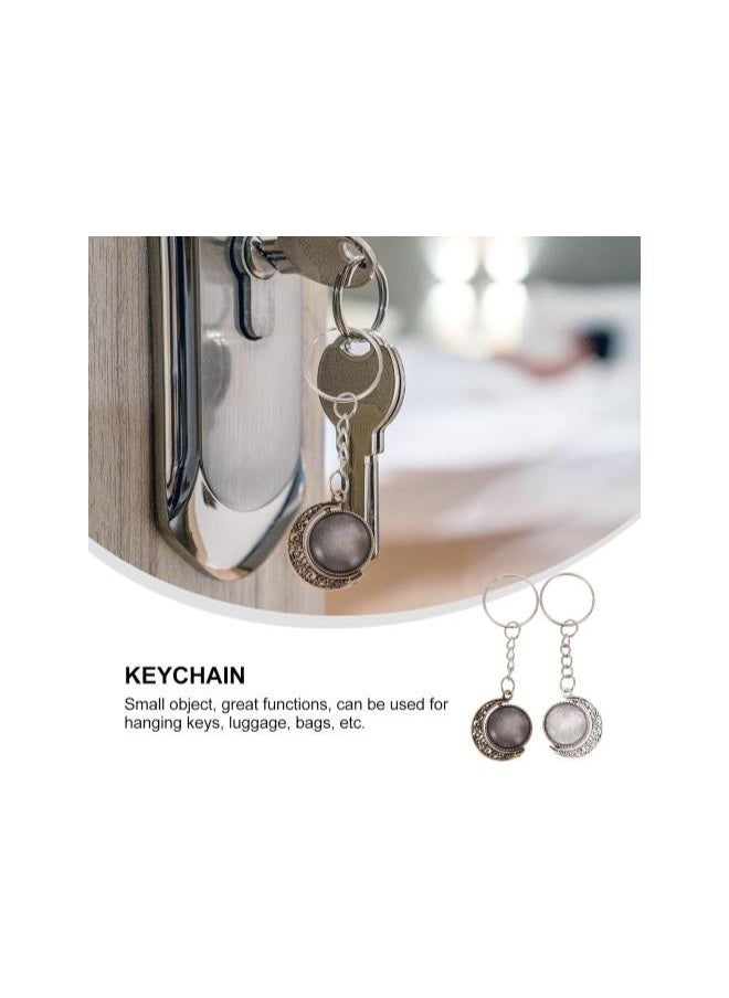 WYBOT - 24pcs Pendant Trays Round Blank Bezel Tray with 24 Glass Cabochons Keychain Ring Charm for DIY Craft Jewelry Making Material - Image 1