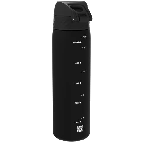 Ion8 Water Bottle, 500 ml/18 oz, Leak Proof, Easy to Open, Secure Lock, Dishwasher Safe, BPA Free, Hygienic Flip Cover, Carry Handle, Fits Cup Holders, Easy Clean, Odor Free, Carbon Neutral, Black - Image 4