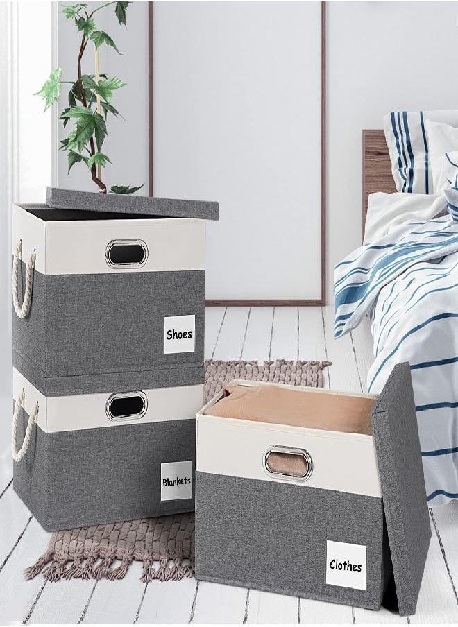 Foldable Storage Bins,13×13 Storage Cubes Basket Containers for Shelf Cabinet Bookcase Boxes,Thick Fabric Drawers - Set of 2, Coffee