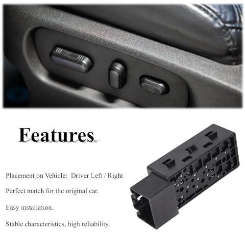 PANNUOSCS Power Seat Adjustment Switch Left Driver Side with Cover 6-Way Replace#9L3Z14A701A, 9L3Z-14A701-A, 5F9T-14B709-AA, 9L3T-14B709-AA Replacement for Ford F-150F-250F-350Explorer (No Cover) - Image 4
