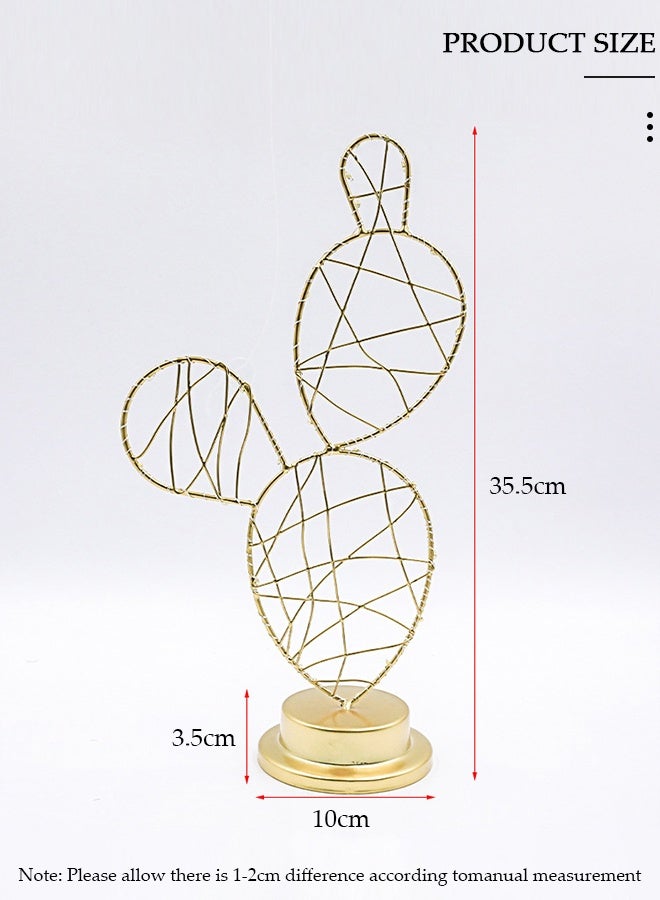 DUNISO مصباح مكتبي مزود بإضاءة ليلية على شكل صبار ذهبي لتزيين مهرجان رمضان - Image 2