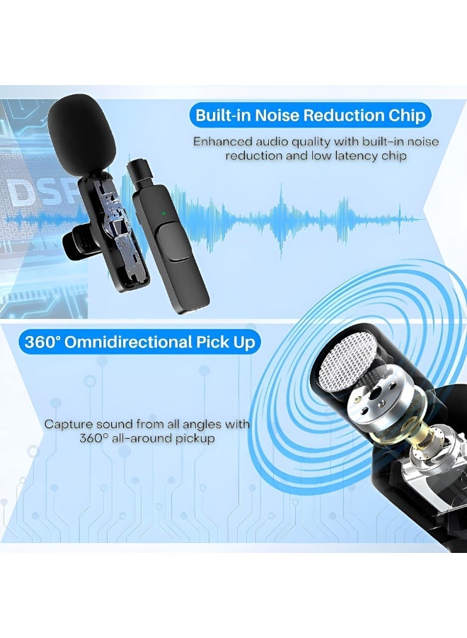 Houmt Wireless Lavalier Microphone for iPhone iPad USB-C Devices, Noise-Cancelling Clip On Microphone Mini Condenser for Video Audio Recording iPhone, Android Phone Laptop Plug-Play - Image 5