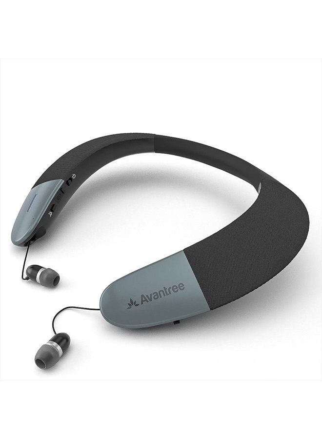 Avantree Torus Wearable Wireless Neck Speaker, Bluetooth 5.0, aptX HD, Low Latency, Personal Neckband Speakers with Retractable Earbuds, Superb Audio Quality, 3D Surround Stereo for Music TV (NB05) - Image 1