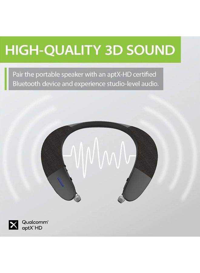 Avantree Torus Wearable Wireless Neck Speaker, Bluetooth 5.0, aptX HD, Low Latency, Personal Neckband Speakers with Retractable Earbuds, Superb Audio Quality, 3D Surround Stereo for Music TV (NB05) - Image 2