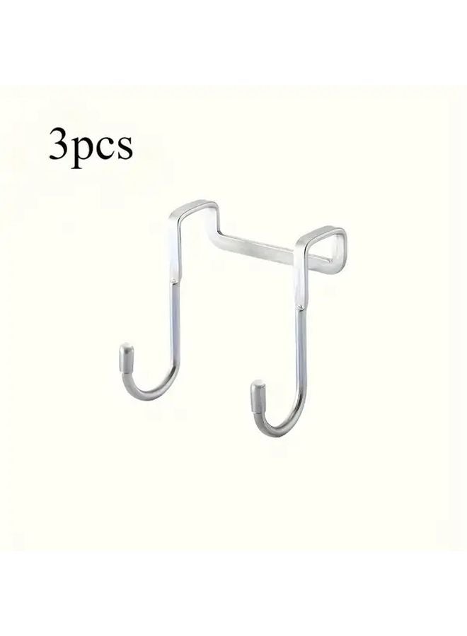 3 قطع من خطافات الباب S القوية بدون حفر للتخزين المعلق في المطبخ وخزانة الملابس - Image 1