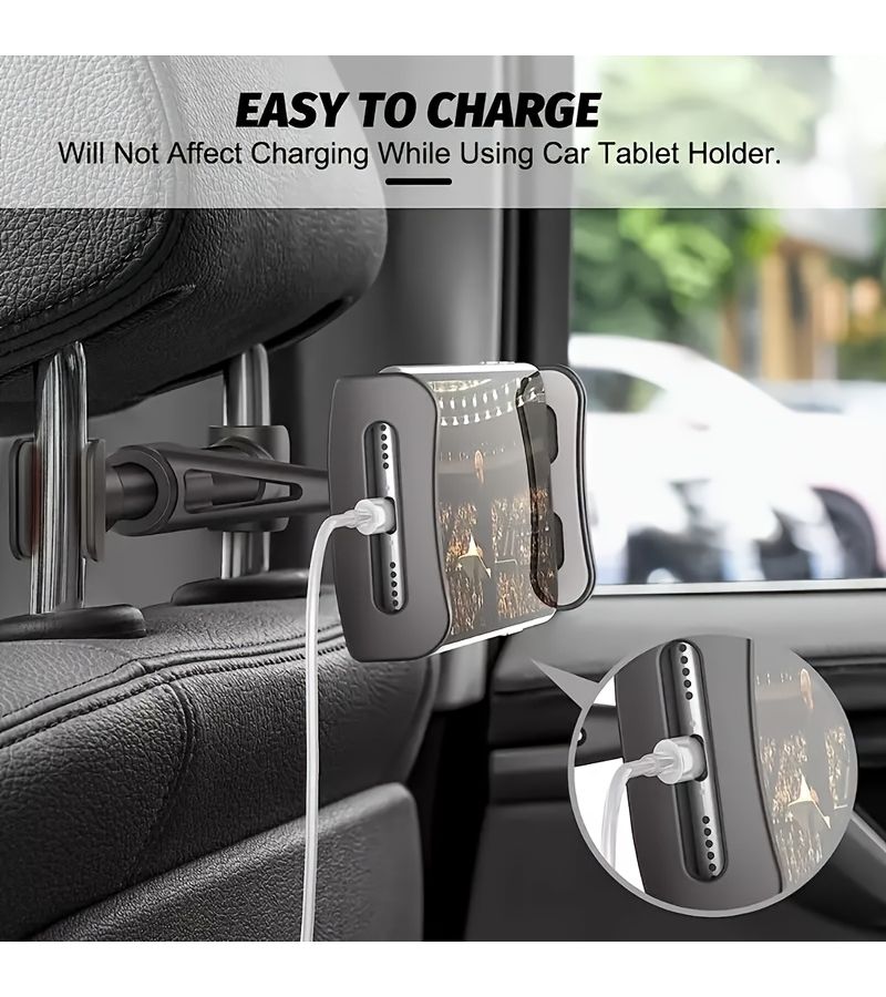 Black Rotatable Car Seat Bracket For Tablet And Phone Hands Free - Image 3