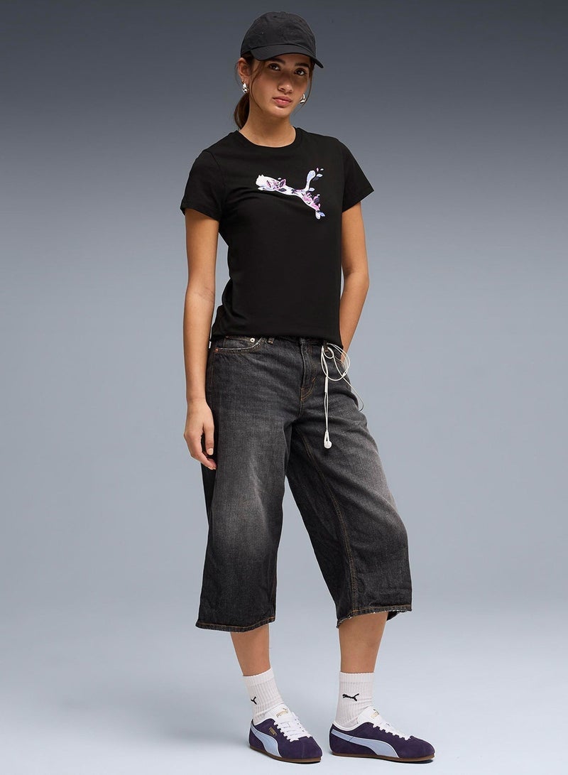 PUMA Graphics Floral Cat T-Shirt - Image 3