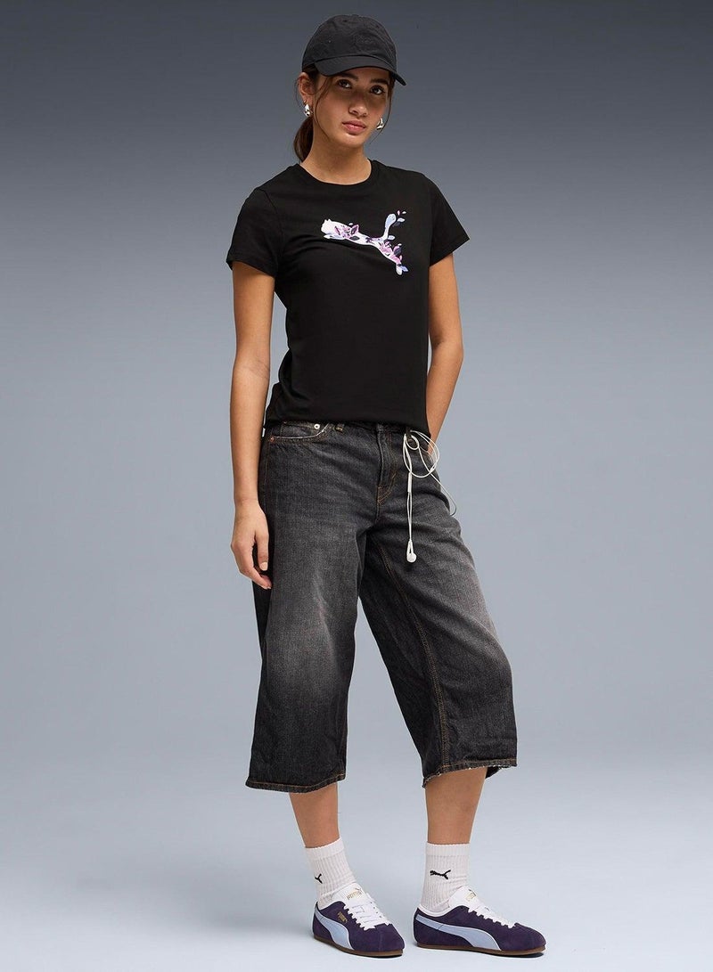 PUMA Graphics Floral Cat T-Shirt - Image 3