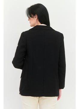 STEVE MADDEN Women Regular Fit Solid Casual Blazer, Black  - Image 2