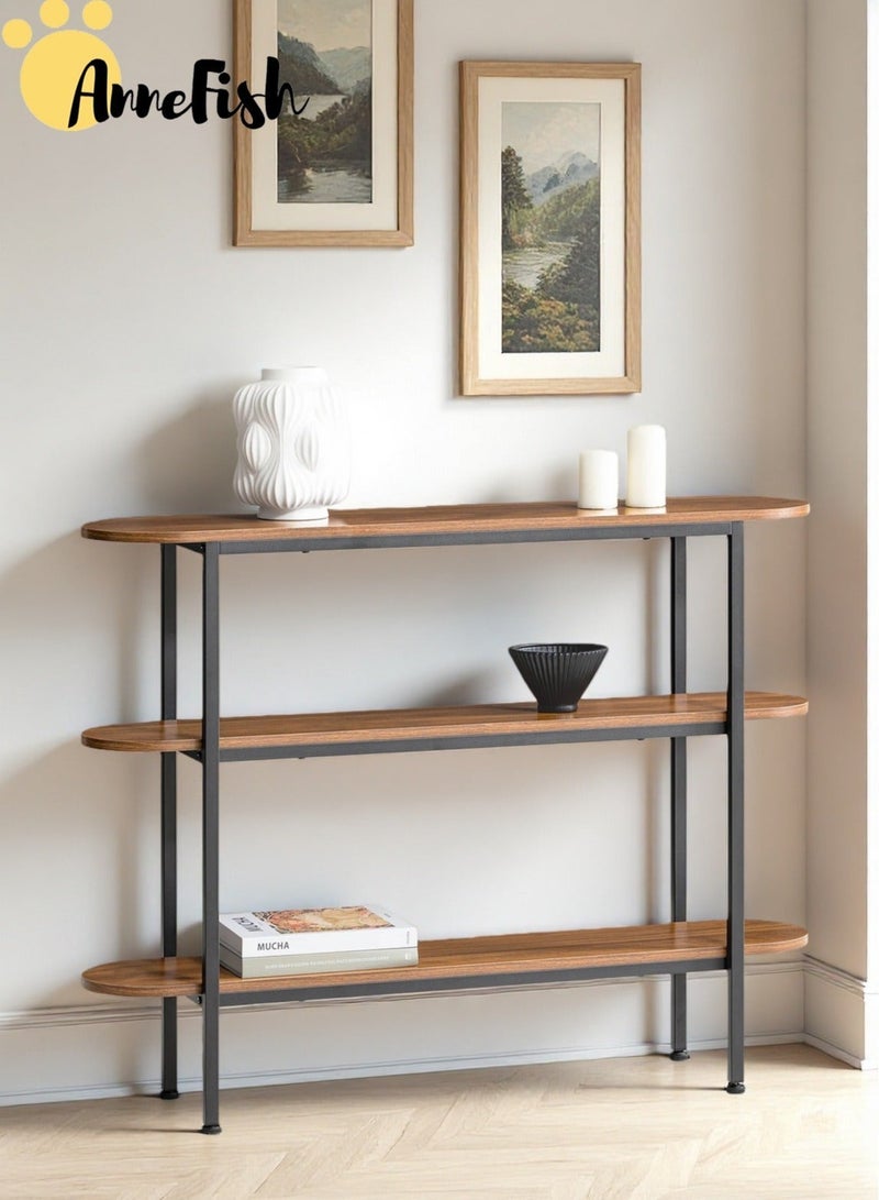 AnneFish 120*30*80cm 3Tier Console Table Sofa Table Home Coffee Corner Display Entryway Table for Couch Hallway Entrance Living Room - Image 1