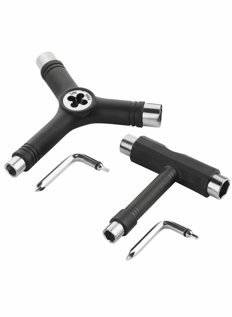 Excefore أداة التزلج، عبوة من قطعتين، أداة لوح التزلج، أداة تزلج ذات بكرات، أداة تزلج الكل في واحد، مجموعة أدوات لوح التزلج، أداة Y and T للتزلج، أداة لوح التزلج الطويل، أداة لوح التزلج الكل في واحد، مفتاح التزلج - Image 1