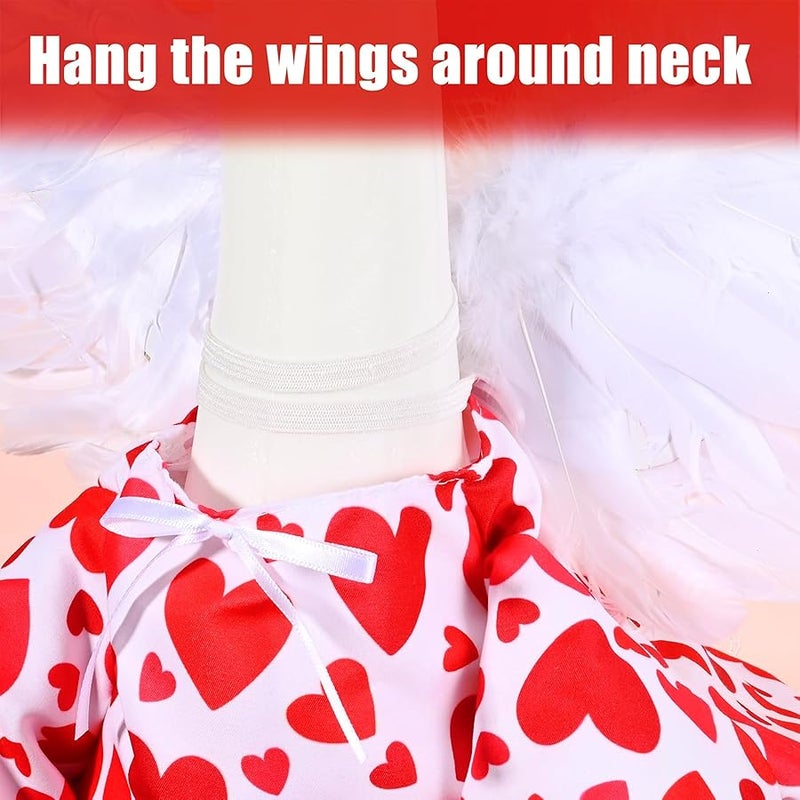 Valentine's Day Porch Goose Outfits Cupid Goose Outfit Lawn Porch Goose Clothes Fits 23 Cement Plastic Goose Statue for Valentine Outdoor Garden Yard Patio Art Decor - Image 4