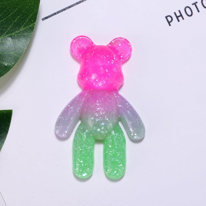 Aesnefe Pocket Worry Bear Hug, Anxiety Relief Keepsake, Mental Health Encouragement Gift, Emotional Support Token, Stress Comfort Gift for Teens & Adults, Pink Green - Image 2