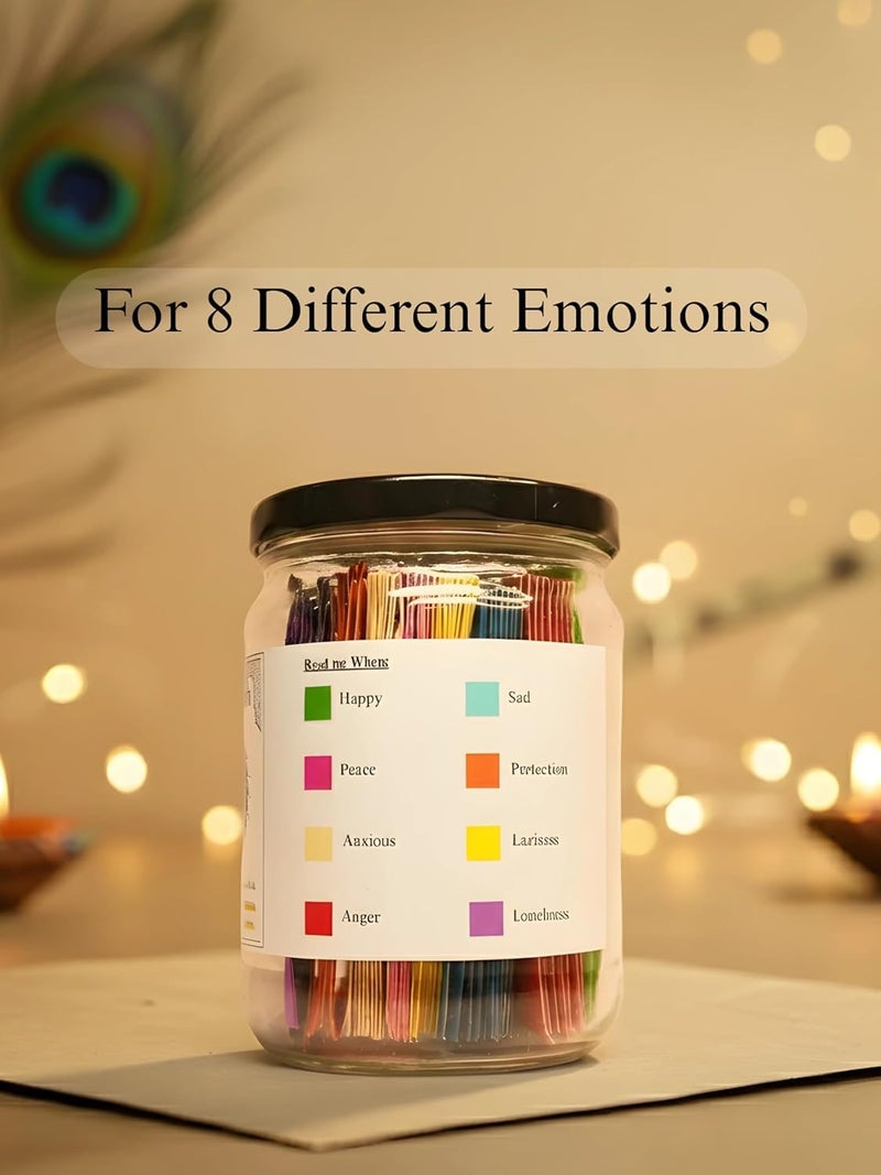 Ekanga Krishna Path Gita Jar | 64 Daily Gita Shlok Cards in 8 Emotion Colors | Spiritual Gift for Home, Office, Birthday, Anniversary, Festivals & Daily Guidance (English Translation, Pack of 1) - Image 5