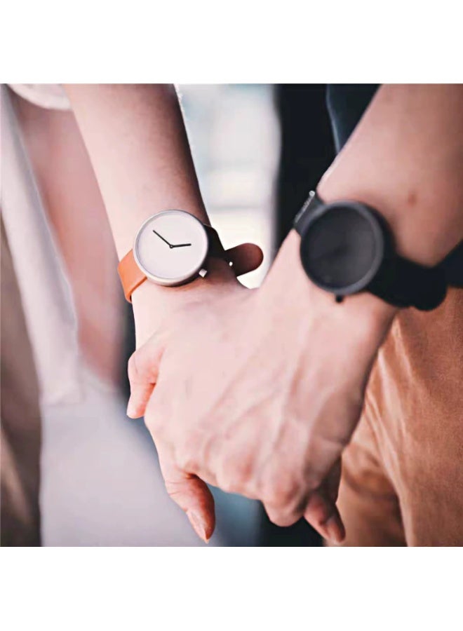 TOMI Minimalist Nordic style design without scale, fashionable and trendy, individual concept, simple and creative men's and women's watch (black) - Image 3