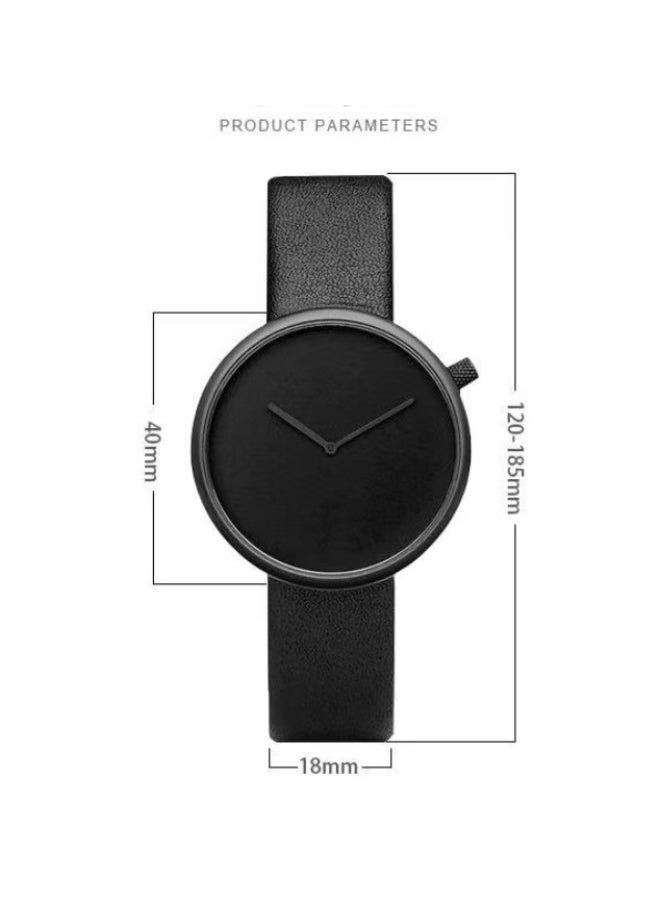 TOMI Minimalist Nordic style design without scale, fashionable and trendy, individual concept, simple and creative men's and women's watch (black) - Image 5