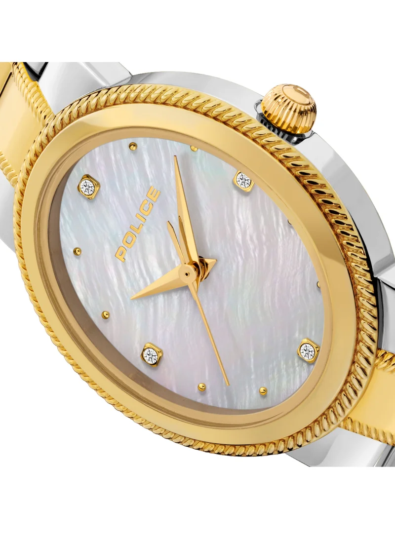 POLICE Ovate 26mm Women's Analog Watch with Two-tone Stainless Steel Bracelet