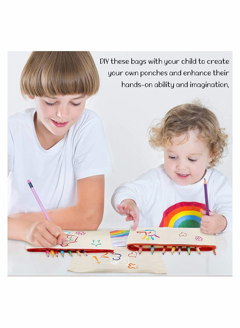 كاست ويف حقيبة فارغة للحرف اليدوية مصنوعة من القماش، وحقيبة قماش بسحاب، وحقيبة أقلام قماشية، وحقائب مكياج قماشية (7.87 × 5.70 بوصة، متوسط) - Image 4