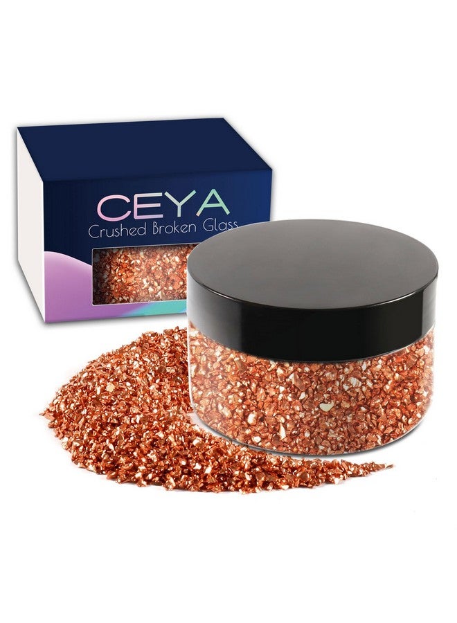ceya 5.3Oz/ 150G Crushed Irregular Glass Bronze Metallic Crystal Chips Broken Glass Glitter 2 4Mm Craft Glitter For Nail Arts Epoxy Resin Mold Coasters Ornament Painting Geode Phone Case Jewelry - Image 1