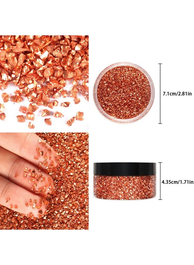 ceya 5.3Oz/ 150G Crushed Irregular Glass Bronze Metallic Crystal Chips Broken Glass Glitter 2 4Mm Craft Glitter For Nail Arts Epoxy Resin Mold Coasters Ornament Painting Geode Phone Case Jewelry - Image 4