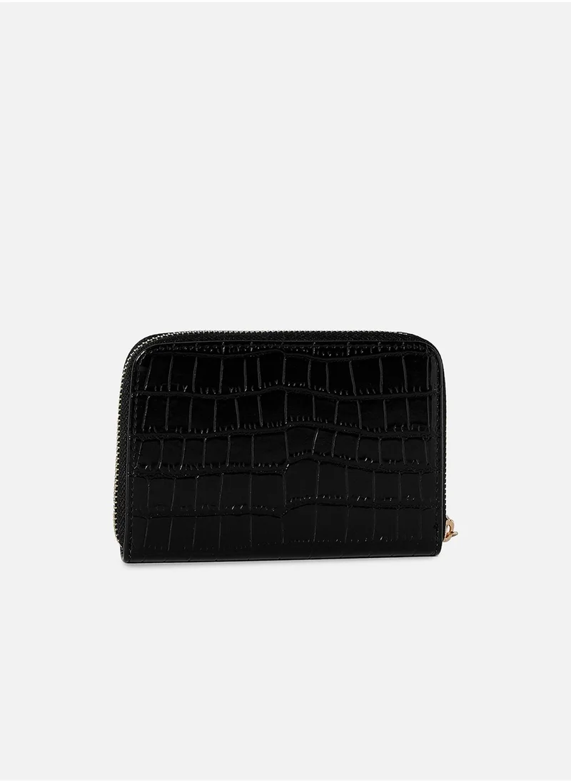 صوص هاوت Black Textured Vegan Leather Wallet