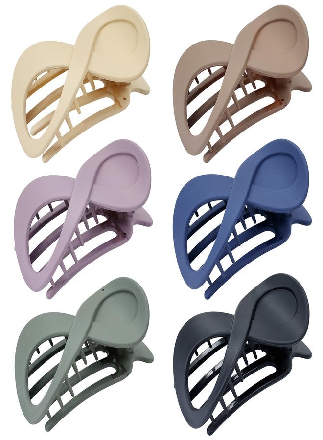 Dizila 6 Pieces Plastic French Hair Barrettes Flat Hair Clips Hair Claws Strong Hold Hair Clamps Hair Accessories for Women Girls - Image 1