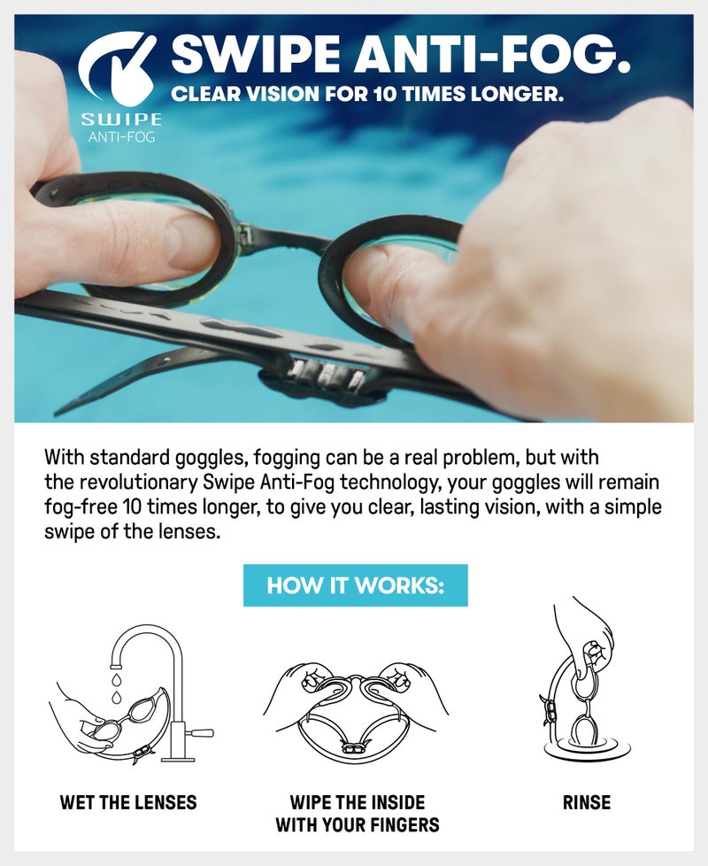 ARENA Unisex Cobra Ultra Swipe Racing Swim Goggles for Men and Women Swipe Anti-Fog Technology Polycarbonate Mirror Lens, Yellow Copper/Blue - Image 5