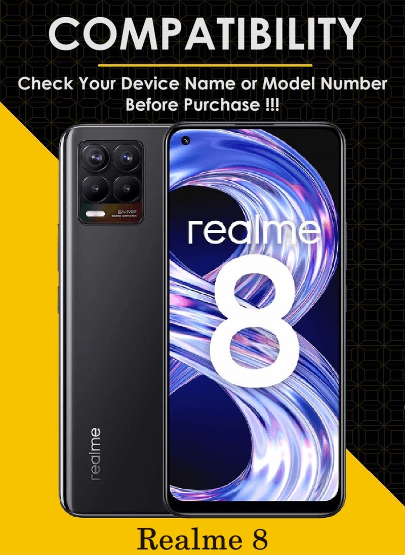 2 Pieces Tempered Glass Screen Protector 5D Designed For Realme 8 Full Glue Edge to Edge Full Screen Coverage And Bubble Free