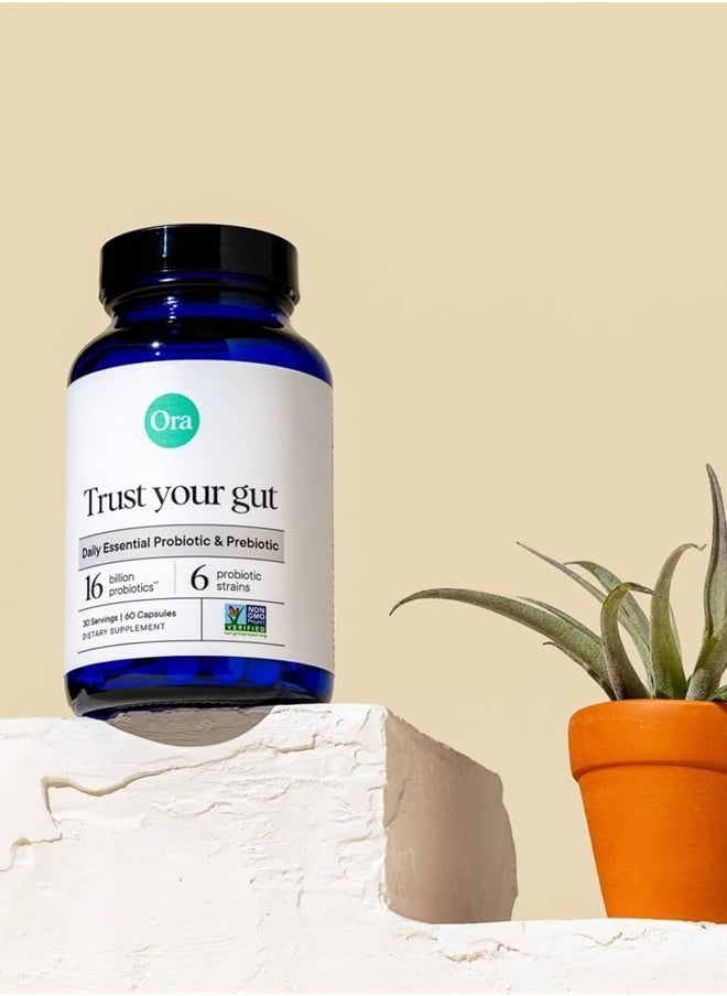 Ora Organic - Probiotics with Prebiotics for Digestive Health 16 Billion CFU - Trust Your Gut - Strains - Acidophilus Lactobacillus Breve Bifidum Lactis - Image 1