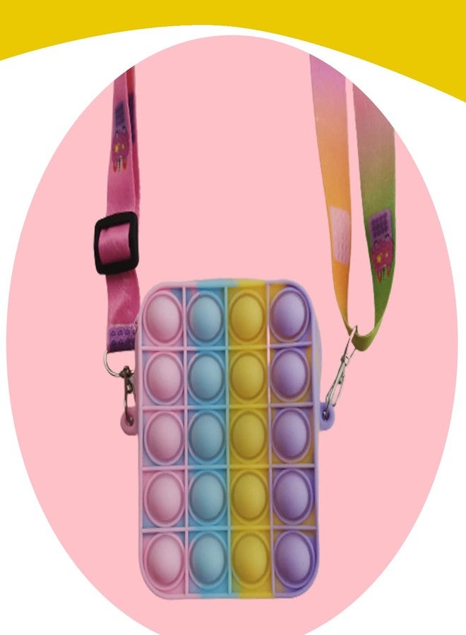SYGA Children Pop It Fidget Silicone Bag Kids Push Popper Educational Decompression Bubble Shoulder Bag (Square Powder) - Image 2