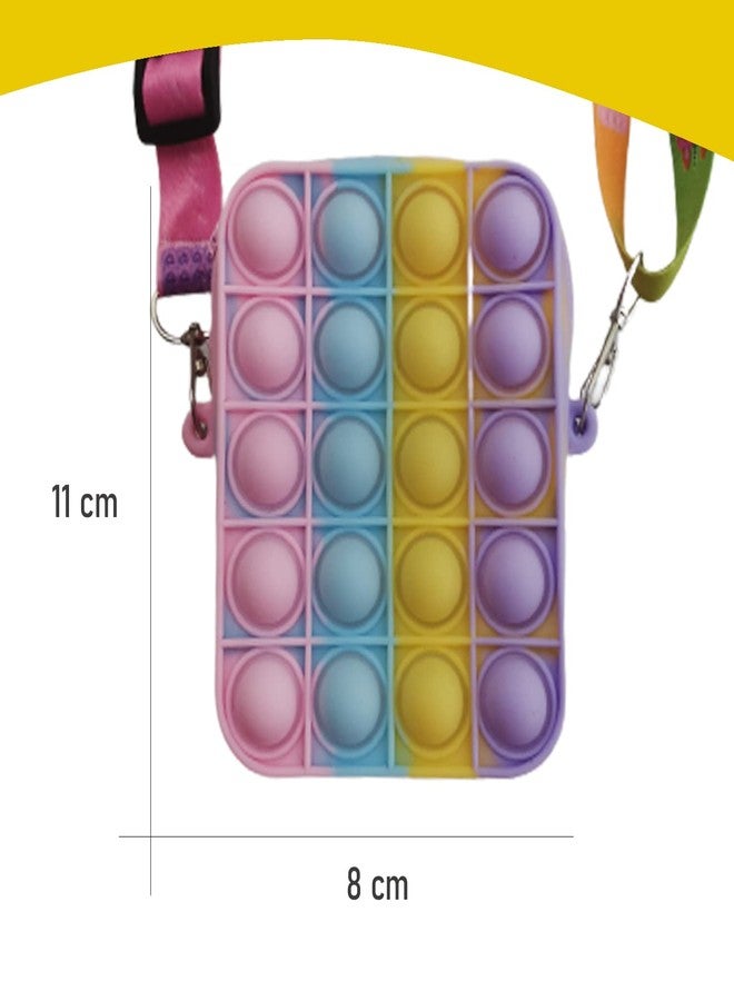 SYGA Children Pop It Fidget Silicone Bag Kids Push Popper Educational Decompression Bubble Shoulder Bag (Square Powder) - Image 3