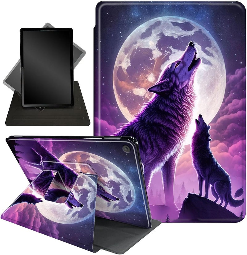 غلاف لجهاز Fire HD 10 Tablet الإصدار الحادي عشر 2021 ولجهاز Amazon Fire HD10 Plus مقاس 10.1 بوصة، حامل ذكي واقي قابل للدوران 360 درجة، لجهاز Fire HD 10 2021 Tablet، تصميم أسماك القرش الزرقاء اللطيفة - Image 1