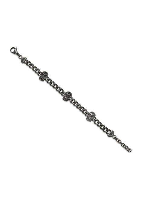 Vertex Gray Skull Chain Bracelet For MenPEAGB0000907