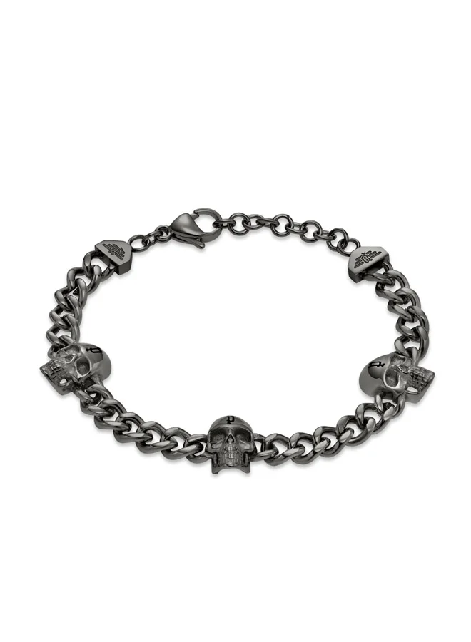 بوليس Vertex Gray Skull Chain Bracelet For MenPEAGB0000907