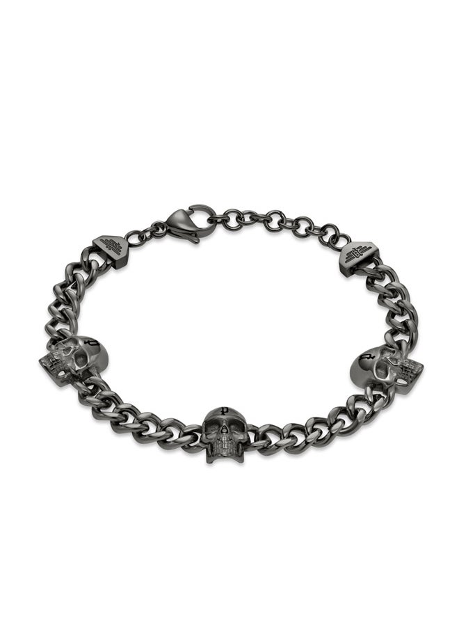 POLICE Vertex Gray Skull Chain Bracelet For MenPEAGB0000907  - Image 2