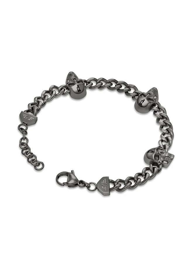 بوليس Vertex Gray Skull Chain Bracelet For MenPEAGB0000907