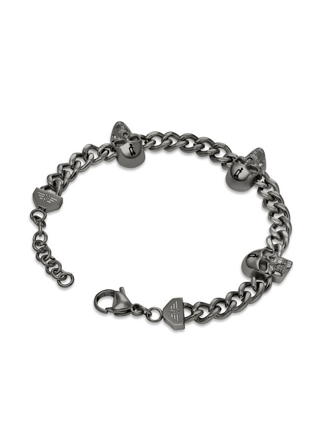 POLICE Vertex Gray Skull Chain Bracelet For MenPEAGB0000907  - Image 3