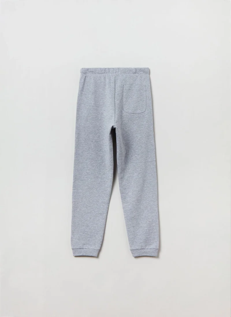 Ovs Plush joggers with patch and printed lettering