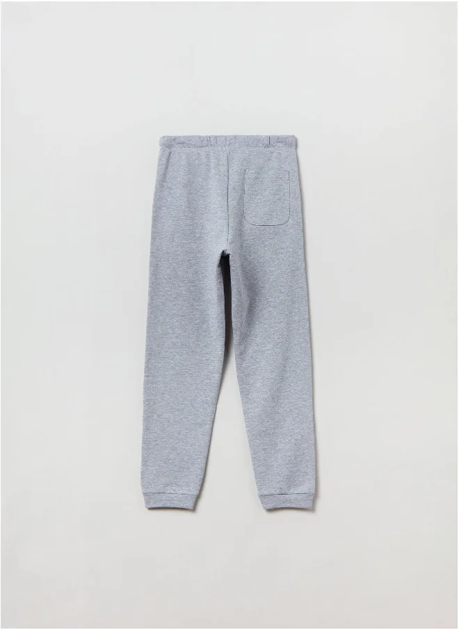 Ovs Plush joggers with patch and printed lettering