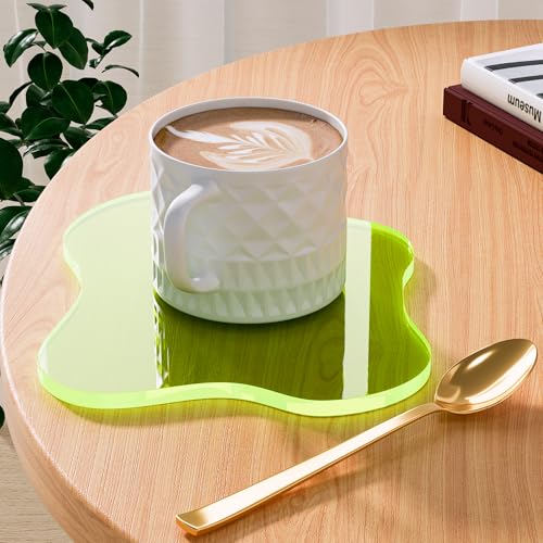 Leadiy Acrylic Coaster for Desk, Clear Bar Drink Coaster, Clear Cloud Shape Coffee Cup Coaster, Perfect for Tabletop Protection and Accessories Display. - Image 1