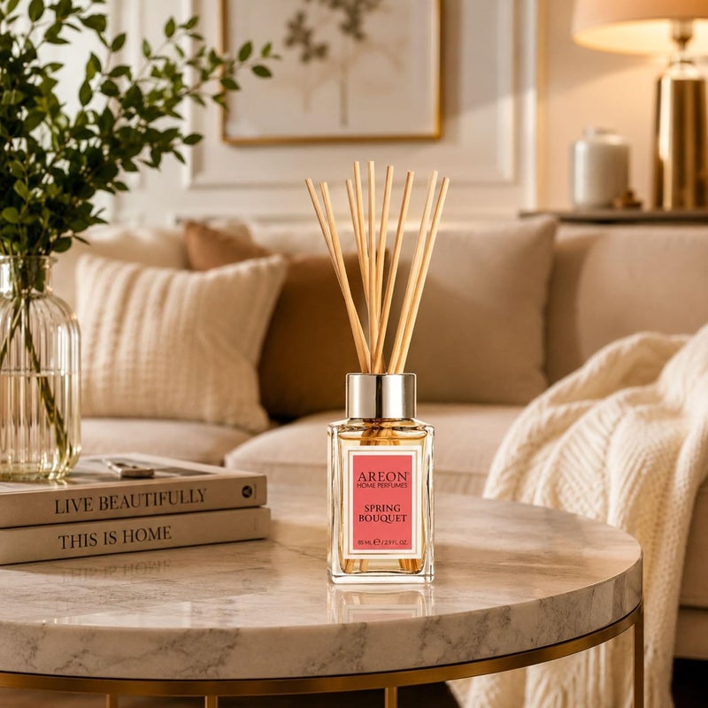 معطر جو منزلي من أريون بقضبان الخيزران + 10 قضبان راتان، باتشولي، لافندر وفانيليا، 85 مل - PS5 - Image 2