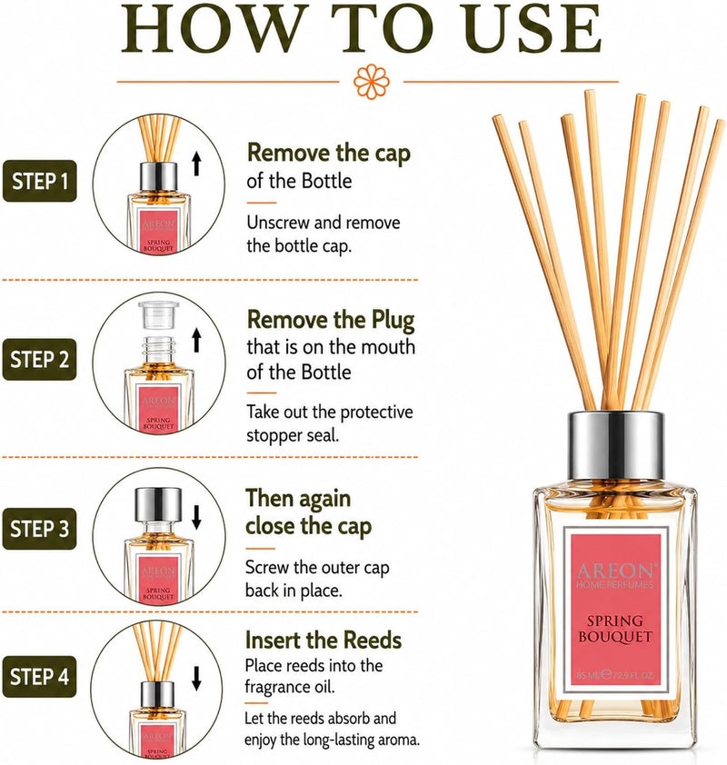 معطر جو منزلي من أريون بقضبان الخيزران + 10 قضبان راتان، باتشولي، لافندر وفانيليا، 85 مل - PS5 - Image 4