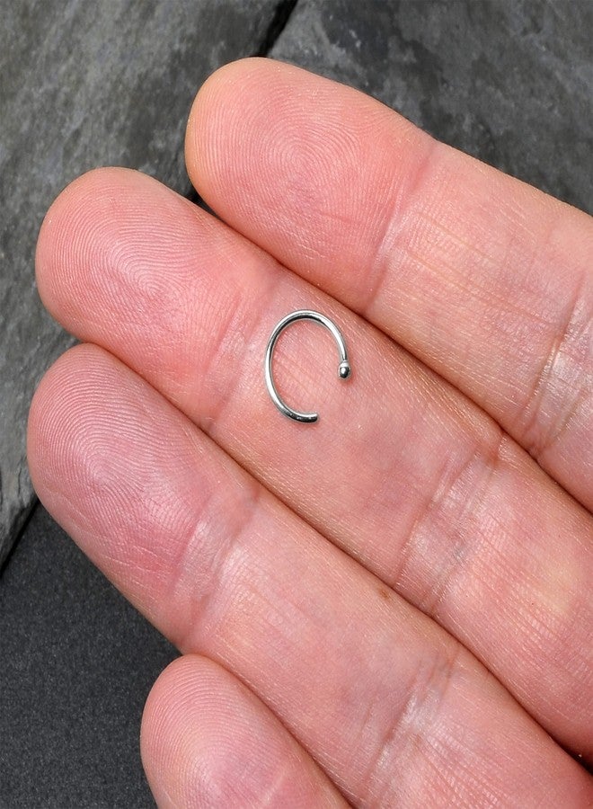 Body Candy Nose Hoops 14k Gold White Gold Nose Ring Piercing Jewelry 18 Gauge 5/16" - Image 3