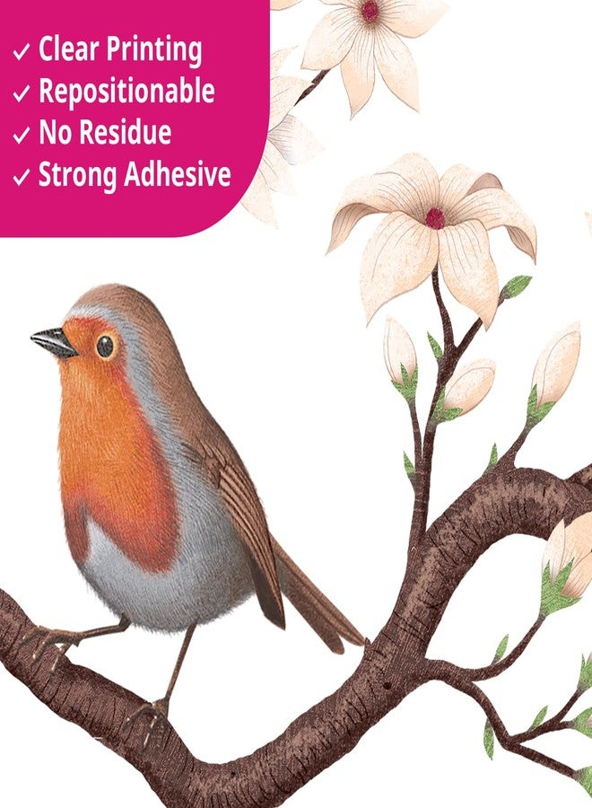 DECOWALL SG2-2424 White Cherry Blossom Branch Wall Decal Stickers 45.8"x24.3" Removable DIY Romantic Tree Murals Peel and Stick Art Home Decor for Girls Bedroom Nursery Rooms Living - Image 5