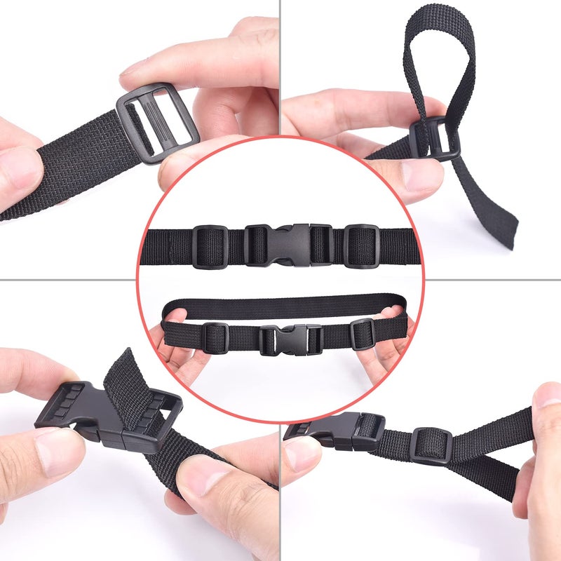 CooBigo 6 Pack 1" Buckle Quick Side Release Buckles Dual Adjustable No Sewing Clips Plastic Buckle Replacement for Nylon Webbing Straps Backpack Belt Dog Collars(Inner Diameter 1 Inch) - Image 5