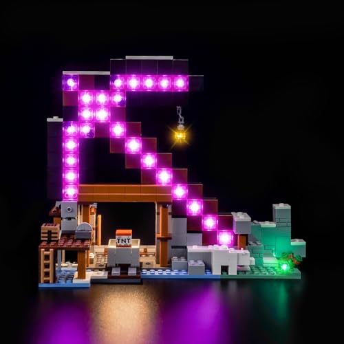 Hilighting Upgraded Led Light Kit Compatible with Lego Minecraft The Pickaxe Mine Building Set Lights Decoration Compatible with Lego 21277 Model Not Included - Image 1
