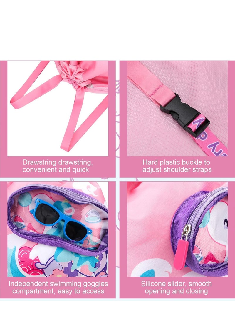 GUDOO حقيبة ظهر سباحة للأطفال - عازلة للماء مع فصل الجاف والرطب - حقيبة سباحة قابلة للسحب للبنين والبنات - حقيبة رياضية للأطفال للسباحة والأنشطة الخارجية - Image 5