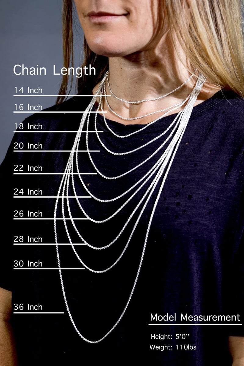 Sac Silver Sterling Silver Diamond-Cut Rope Chain 1.7mm Solid 925 Italy New Necklace 30" - Image 3